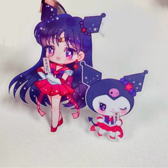 Sailor Moon x Sanrio SET OF 6 Stickers, Clear 3.5” Hello Kitty Kuromi Melody - Picture 8 of 9